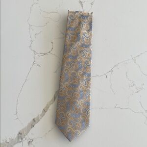 Paisley Tie in Blue and Gold